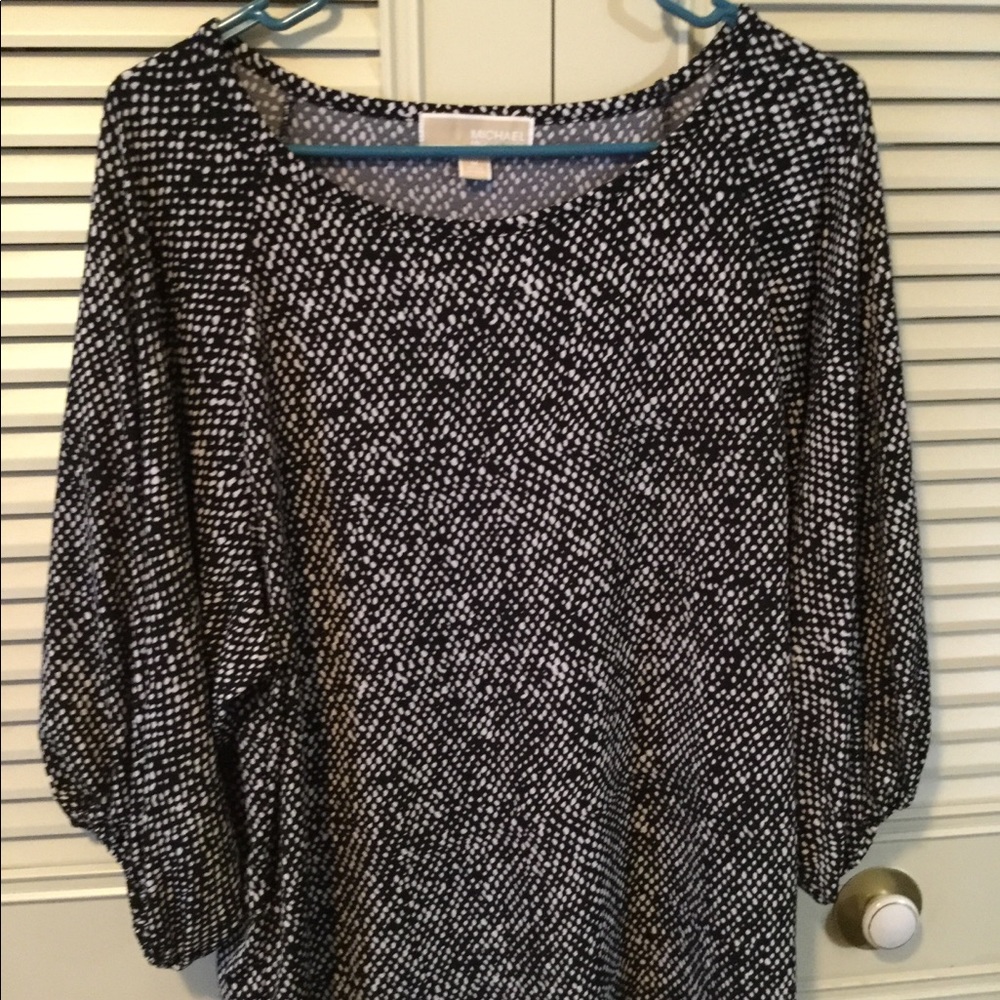 Michael Kors black and white print top.